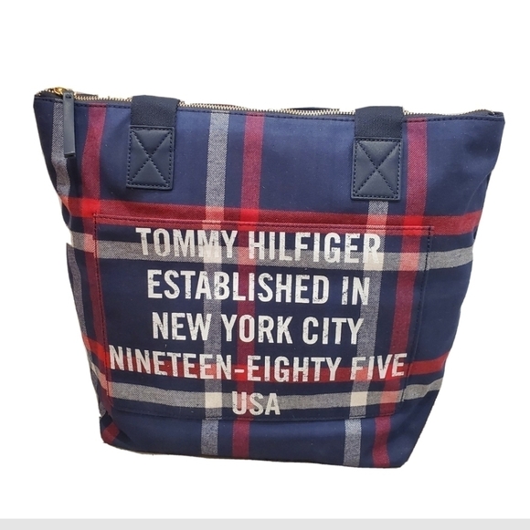 NEW Tommy Hilfiger Bennett Heritage Plaid Tote - Picture 2 of 4